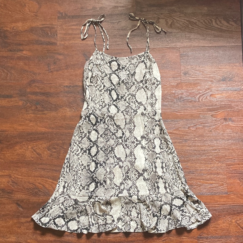 Express Snake-Print Tie-Strap Dress